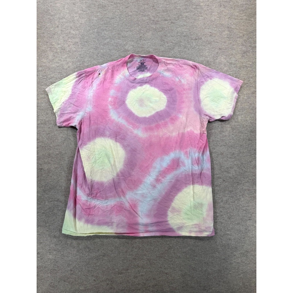 George T Shirt Mens 2XL 50-52 Pink Purple Tie Dye Short Sleeve Casual Pullover
